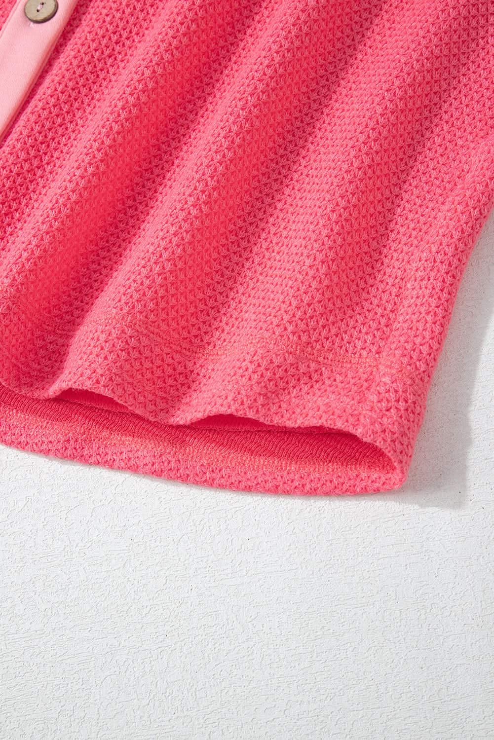 Peach Blossom Waffle Knit Shacket - Love Salve